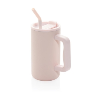 RVS thermos Tumbler met rietje-roze