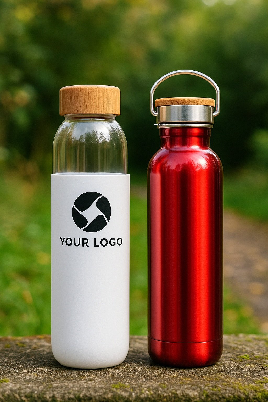 white label rvs drinkflessen met logo
