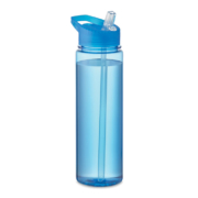 waterfles met rietje blauw