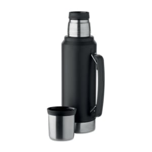 thermoskan 1 liter zwart rvs