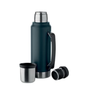 thermoskan 1 liter blauw rvs
