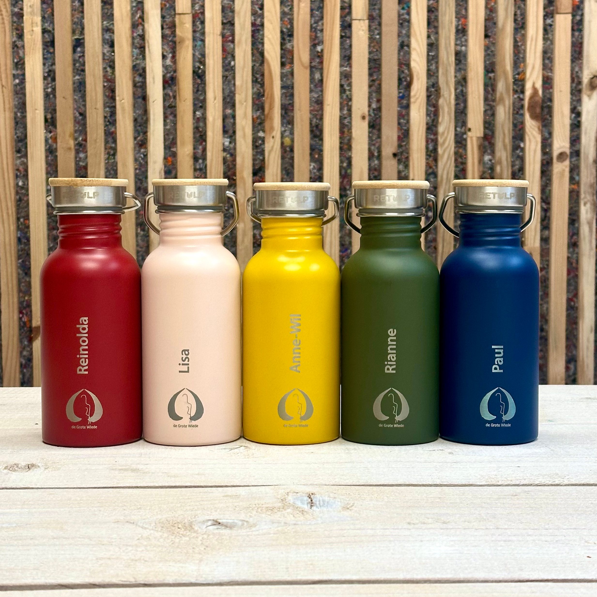 retulp namen graveren waterflessen bedrukken